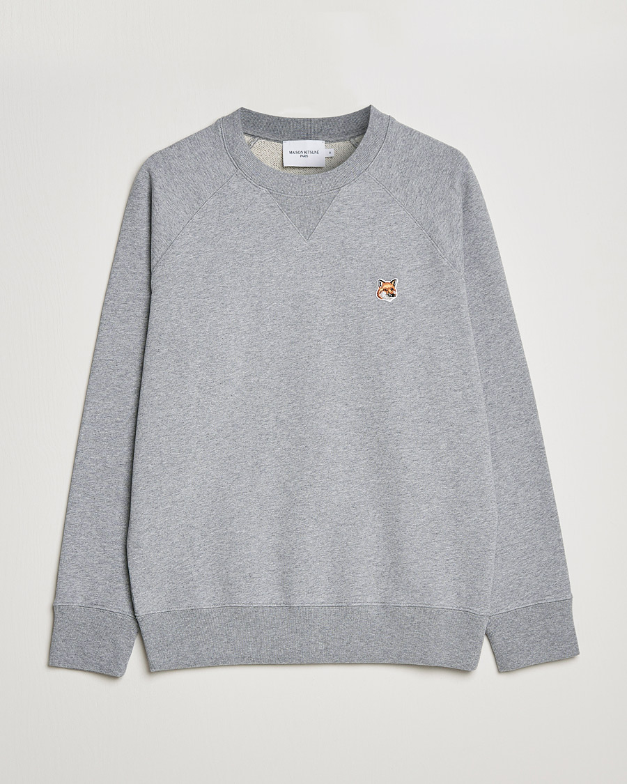 Herr | Tröjor | Maison Kitsuné | Fox Head Sweatshirt Grey Melange
