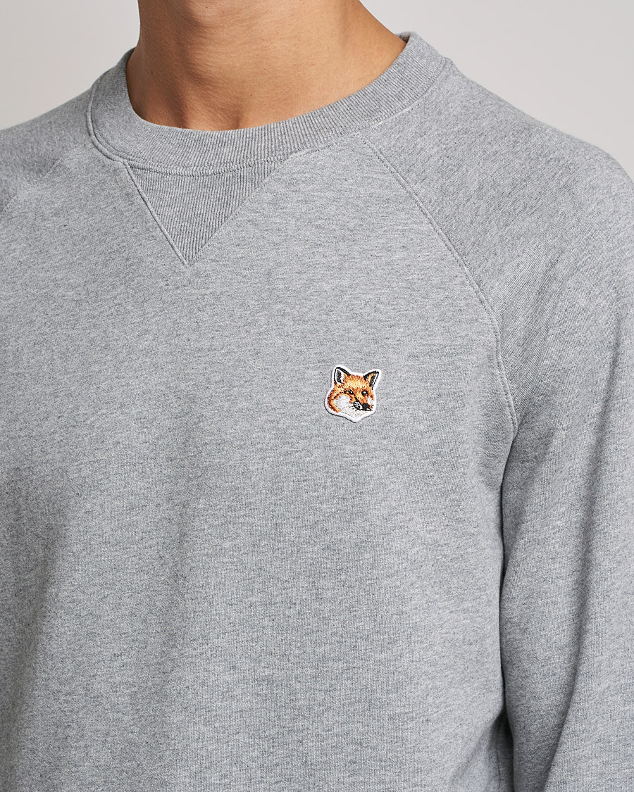 Herr | Tröjor | Maison Kitsuné | Fox Head Sweatshirt Grey Melange