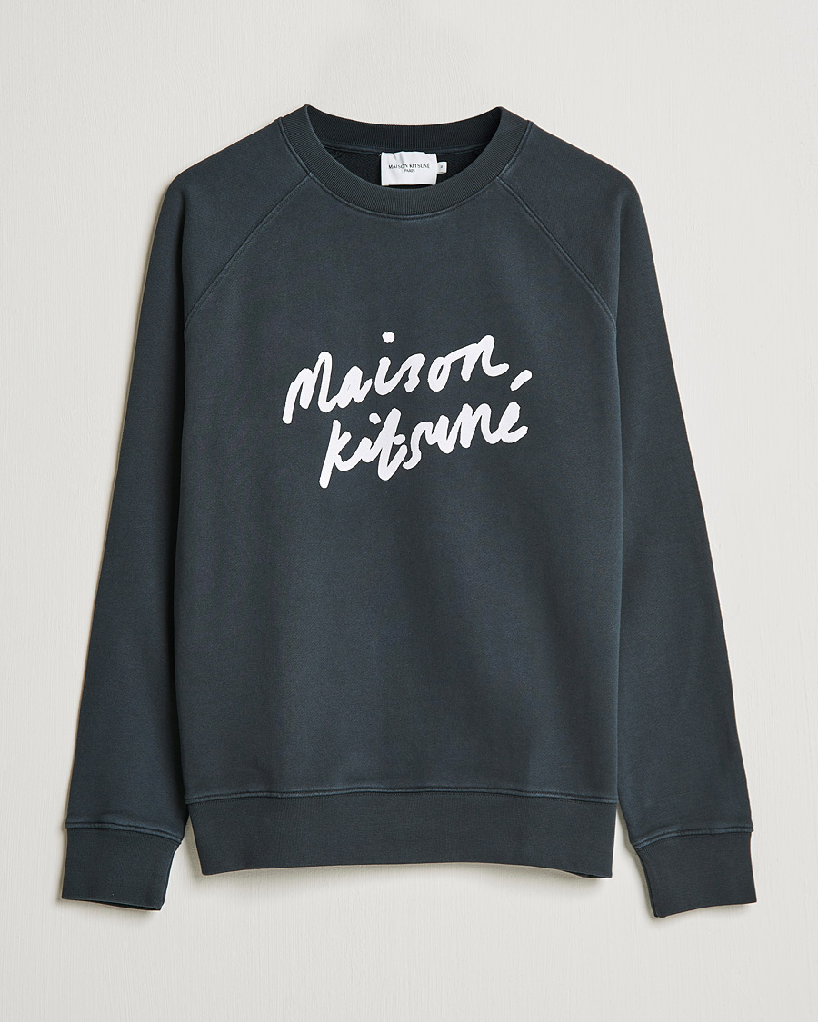 Herr | Tröjor | Maison Kitsuné | Handwriting Sweatshirt Anthracite