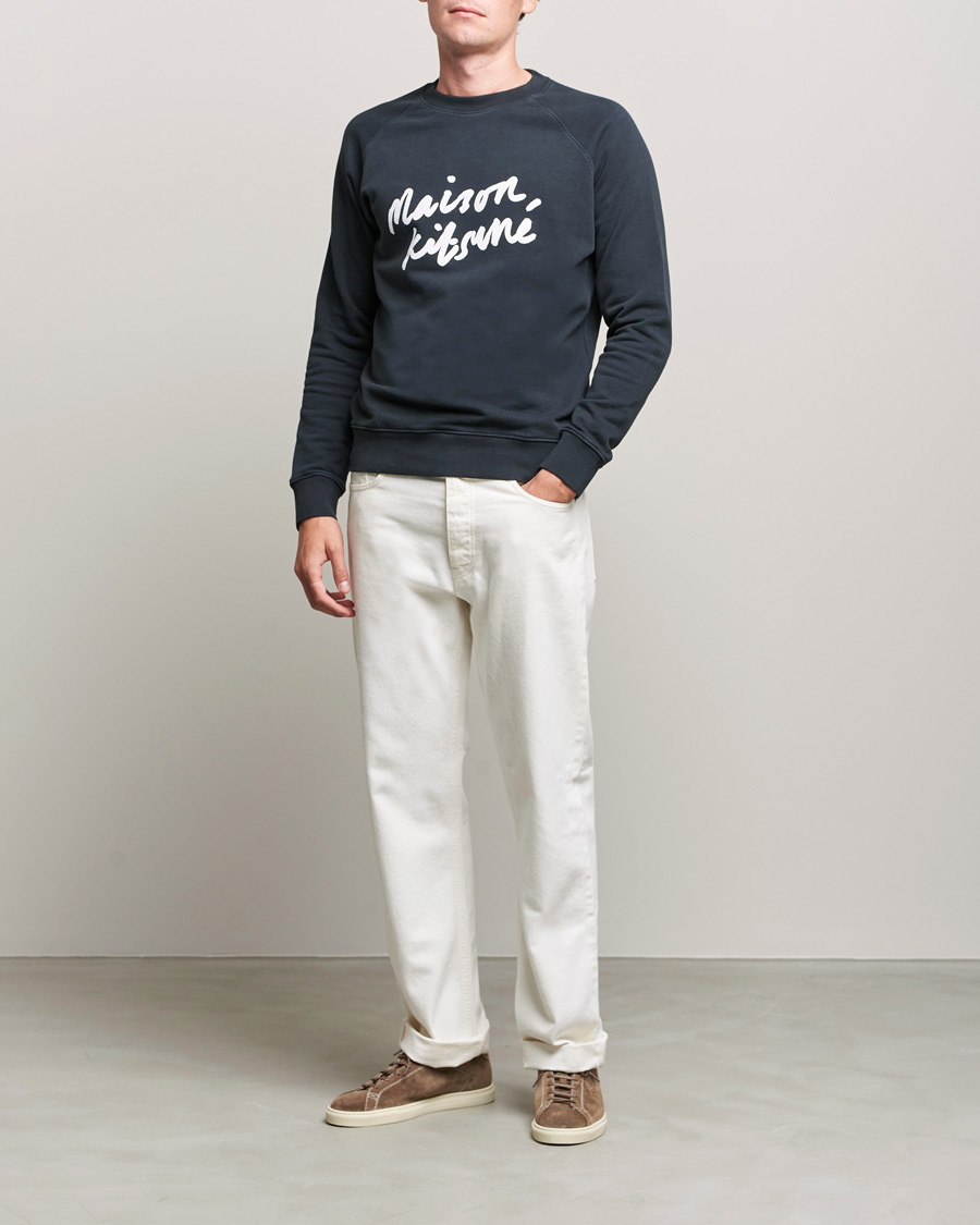 Herr | Tröjor | Maison Kitsuné | Handwriting Sweatshirt Anthracite