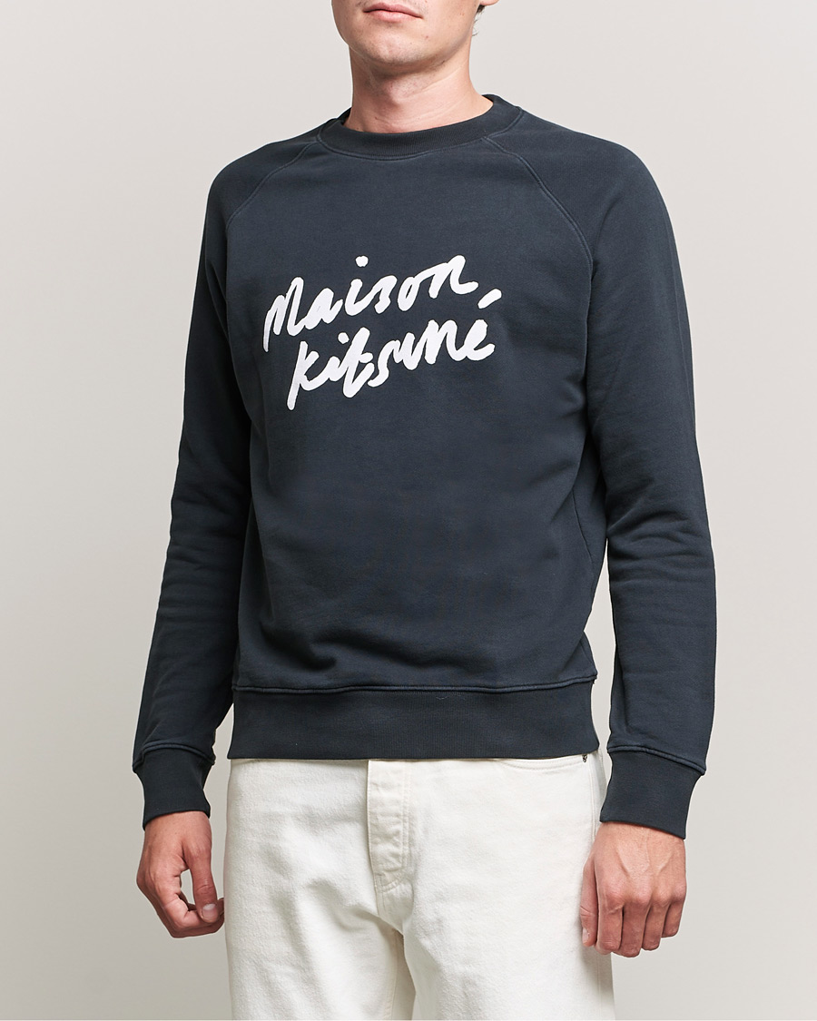 Herr | Tröjor | Maison Kitsuné | Handwriting Sweatshirt Anthracite