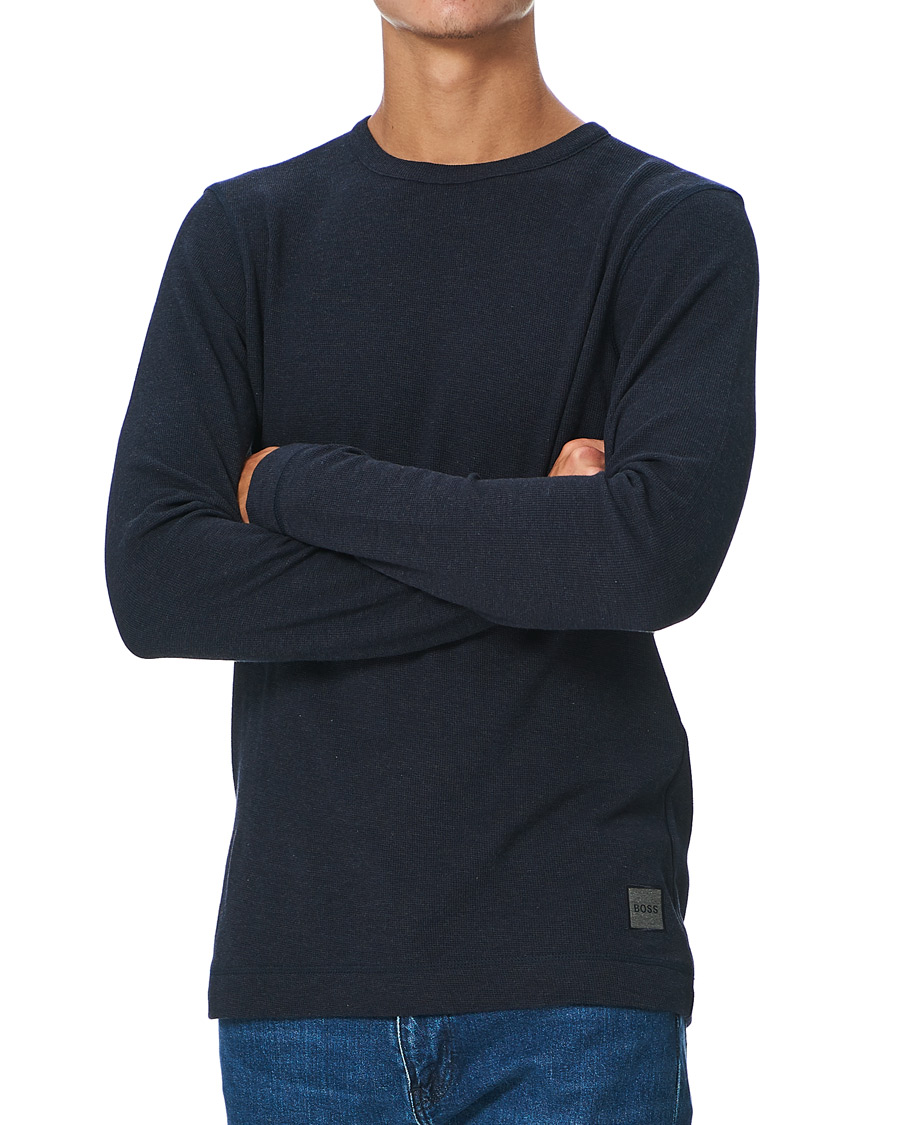 Herr | Tröjor | BOSS ORANGE | BOSS Casual Tempest Sweater Dark Blue