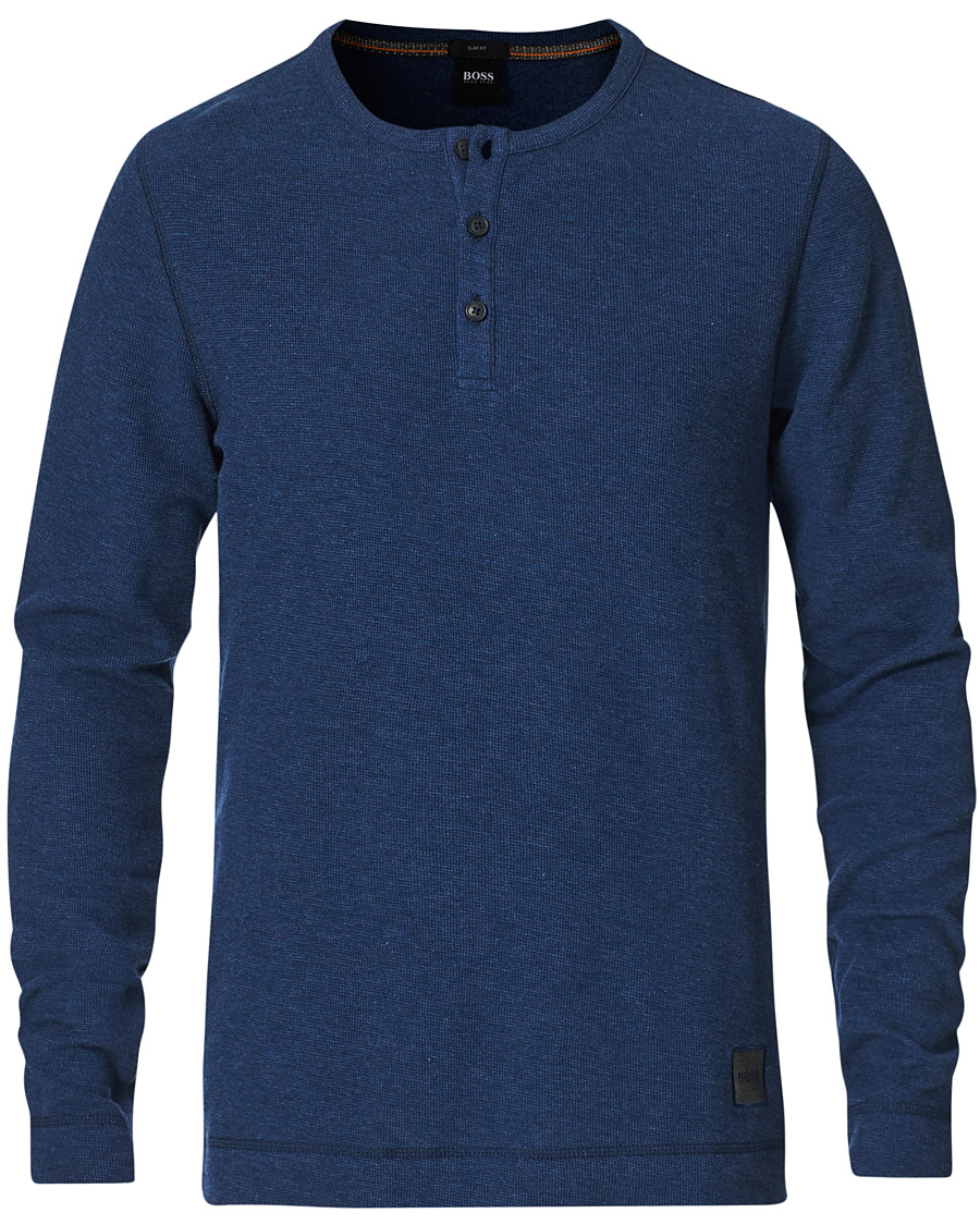 Herr | Tröjor | BOSS ORANGE | BOSS Casual Trix Fine Waffle Heather Dark Blue