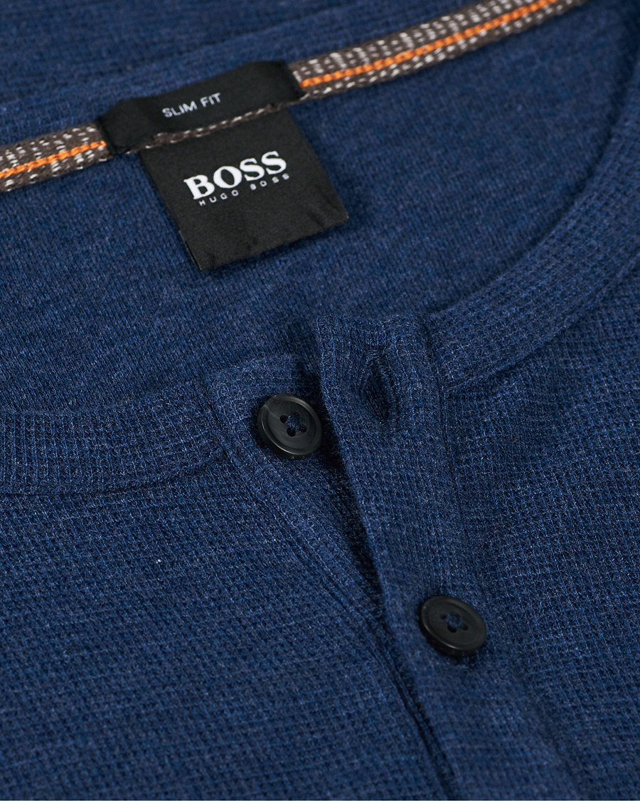 Herr | Tröjor | BOSS ORANGE | BOSS Casual Trix Fine Waffle Heather Dark Blue