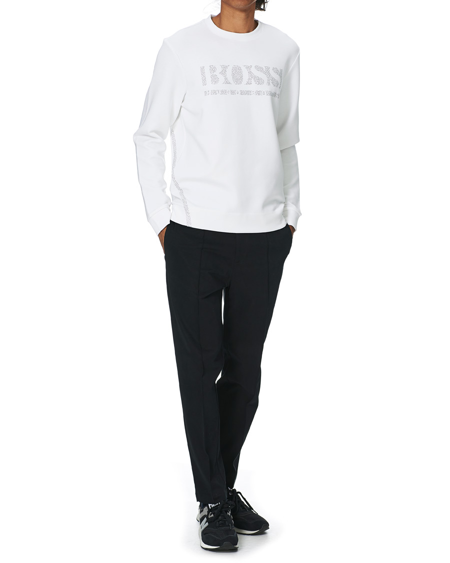 Herr | Tröjor | BOSS GREEN | BOSS Athleisure Salbo Iconic Crew Neck Sweatashirt White