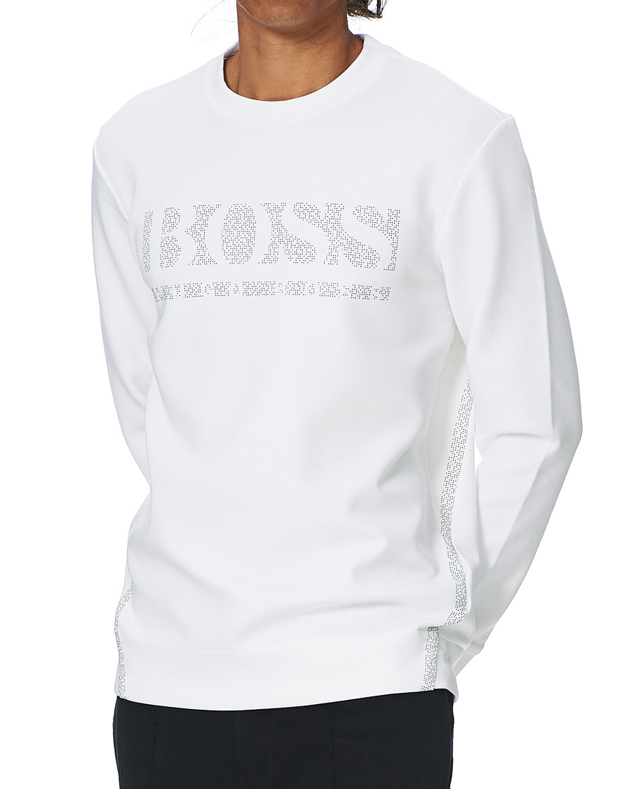 Herr | Tröjor | BOSS GREEN | BOSS Athleisure Salbo Iconic Crew Neck Sweatashirt White