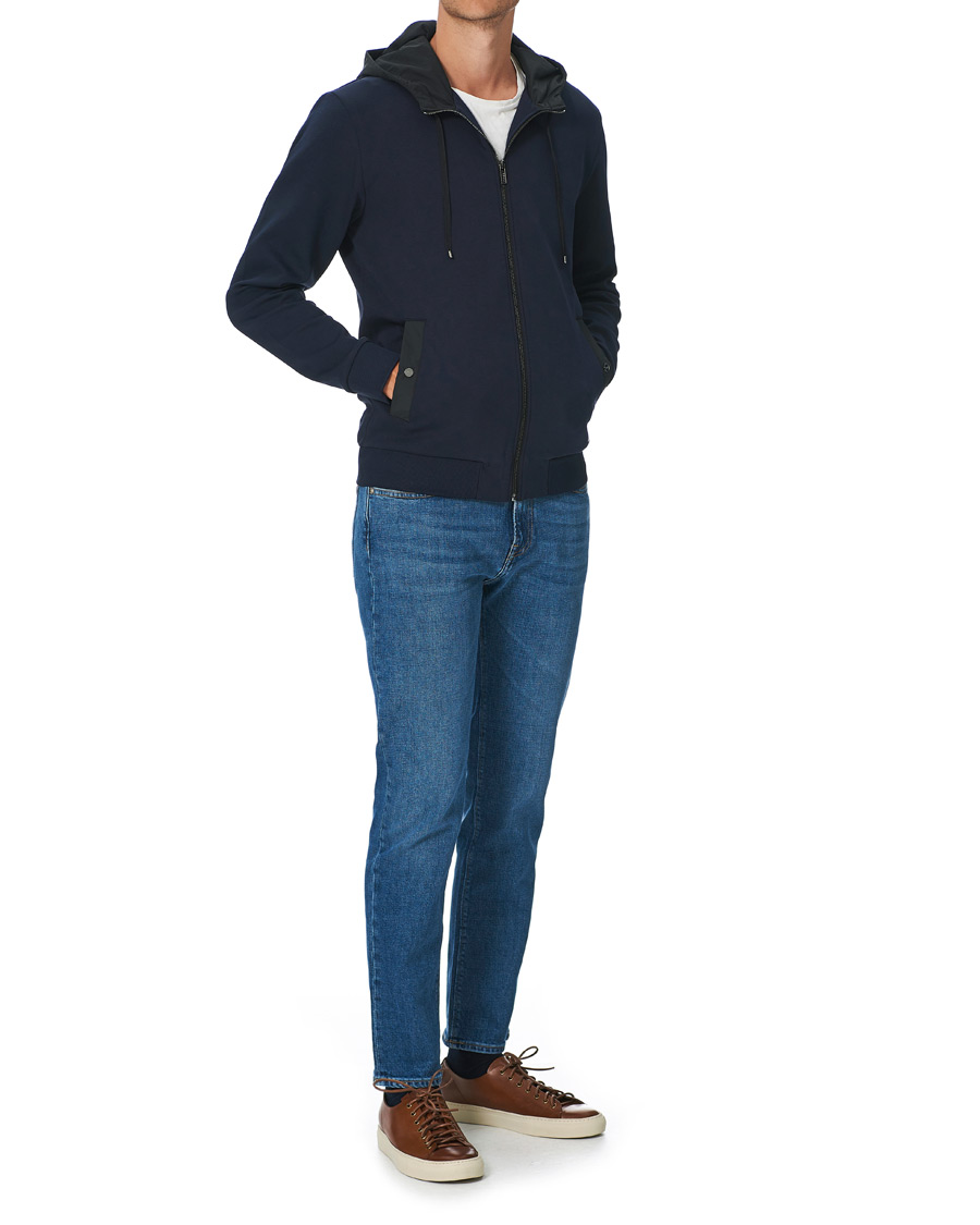Herr | Tröjor | HUGO | Dintonic Shine Full Zip Hoodie Dark Blue