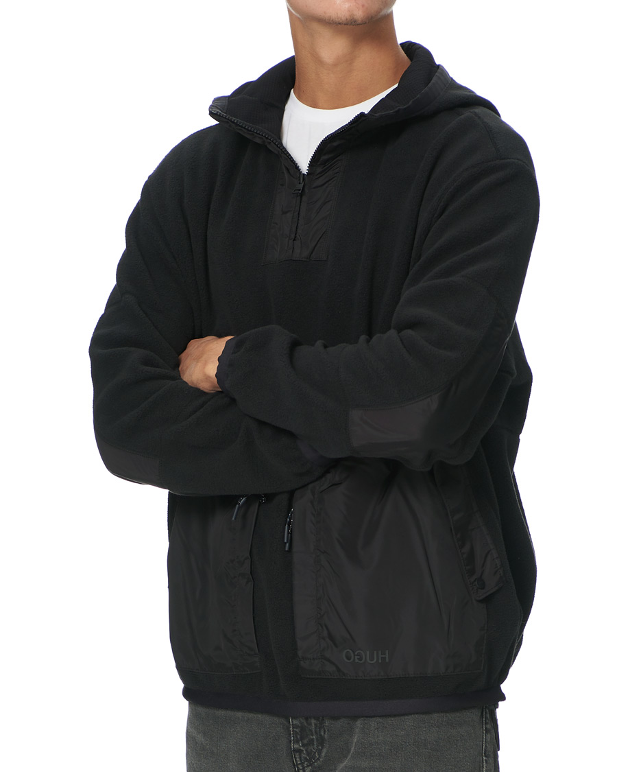 Herr | Tröjor | HUGO | Daymans Fleece Half Zip Sweater Black