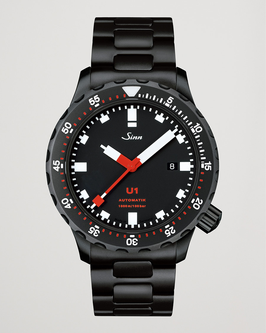 Herr | Sinn U1 Black Hard Coating Diving Watch 44mm Black | Sinn | U1 Black Hard Coating Diving Watch 44mm Black