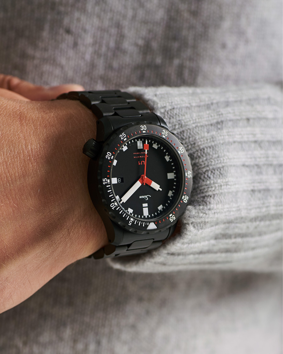 Herr | Fine watches | Sinn | U1 Black Hard Coating Diving Watch 44mm Black