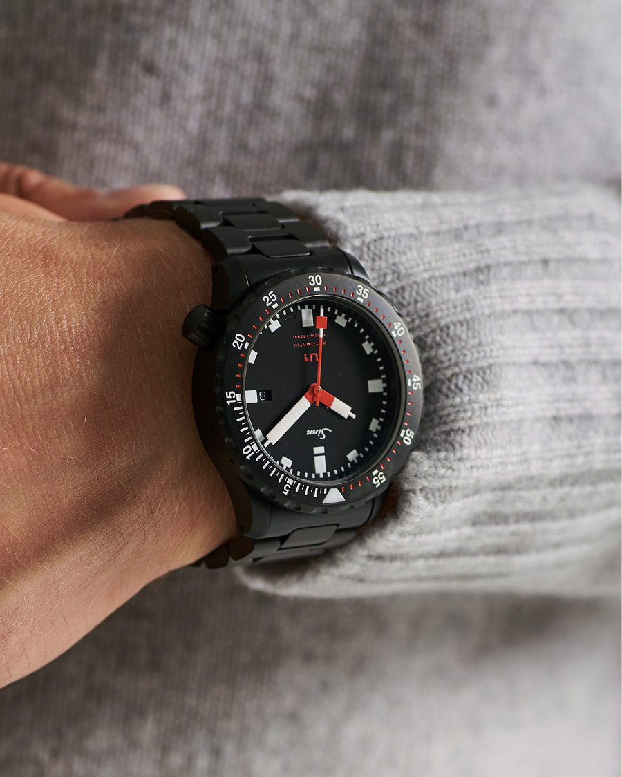 Herr | Sinn U1 Black Hard Coating Diving Watch 44mm Black | Sinn | U1 Black Hard Coating Diving Watch 44mm Black