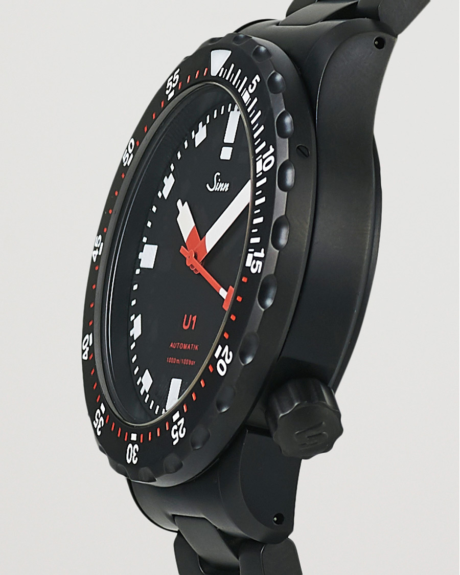 Herr | Sinn U1 Black Hard Coating Diving Watch 44mm Black | Sinn | U1 Black Hard Coating Diving Watch 44mm Black