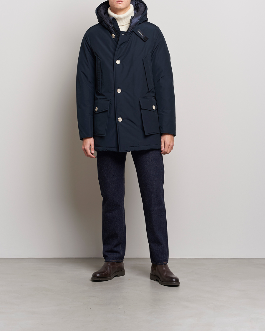 Herr | Jackor | Woolrich | Arctic Parka No Fur Melton Blue