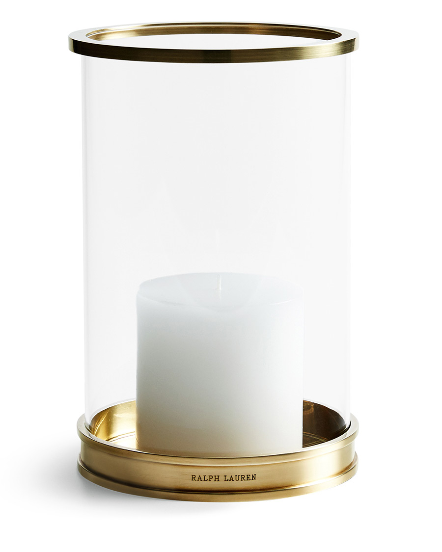 Herr | | Ralph Lauren Home | Modern Mini Hurricane Lamp Glass/Brass
