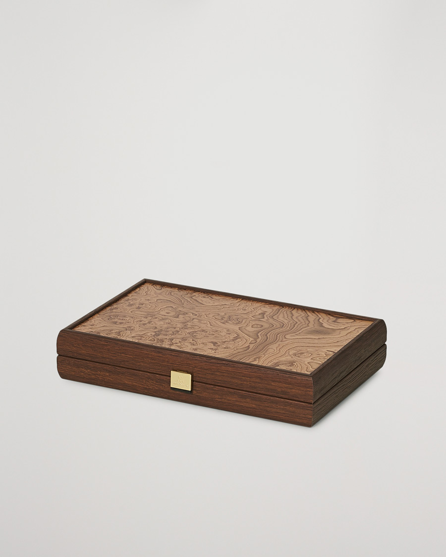 Herr | Livsstil | Manopoulos | Walnut Burl Small Backgammon With Side Racks