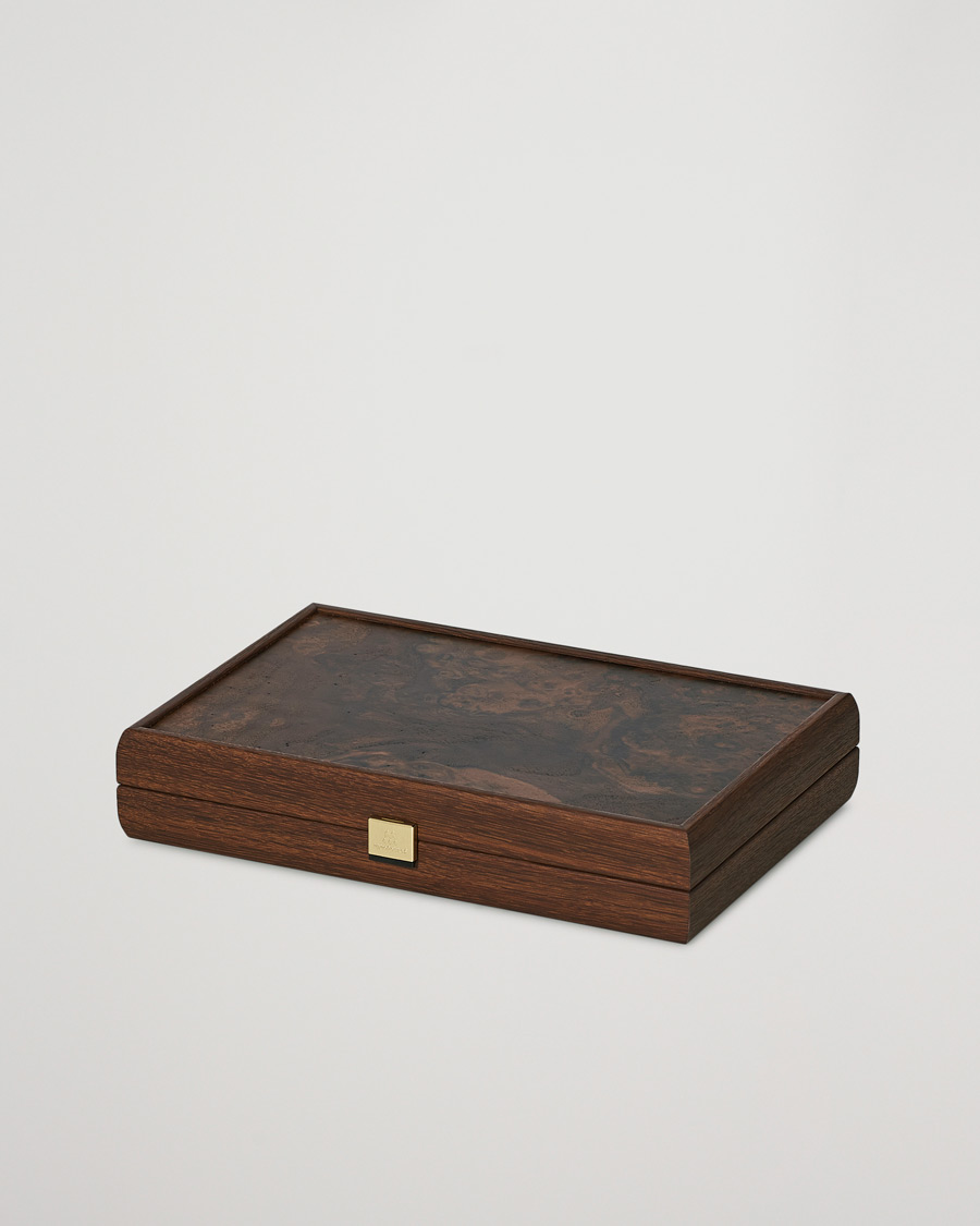 Herr |  | Manopoulos | Natural Burl Small Backgammon With Side Racks