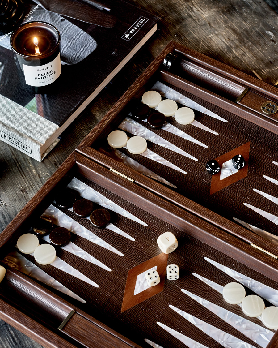 Herr | Till Konnässören | Manopoulos | Natural Burl Small Backgammon With Side Racks