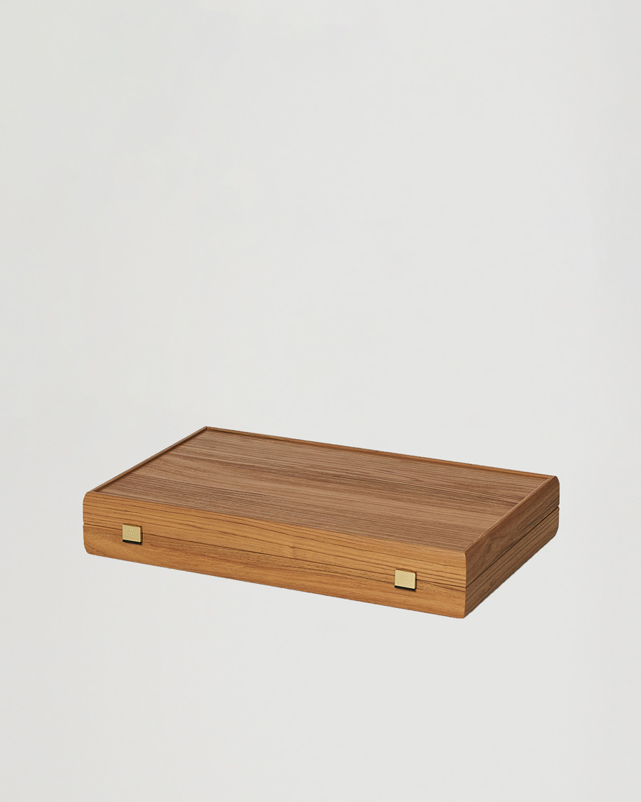 Herre | Spill og fritid | Manopoulos | Walnut Royal Blue Large Backgammon