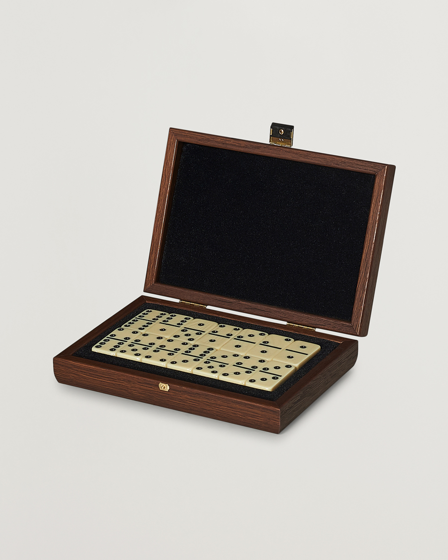 Herr | Spel & fritid | Manopoulos | Wooden Domino Case Dark Brown