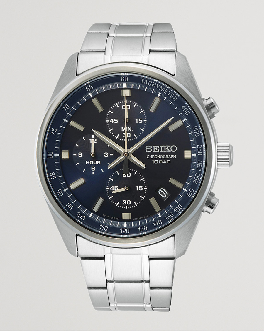 Herr | Seiko Chronograph 42mm Steel Blue Dial | Seiko | Chronograph 42mm Steel Blue Dial