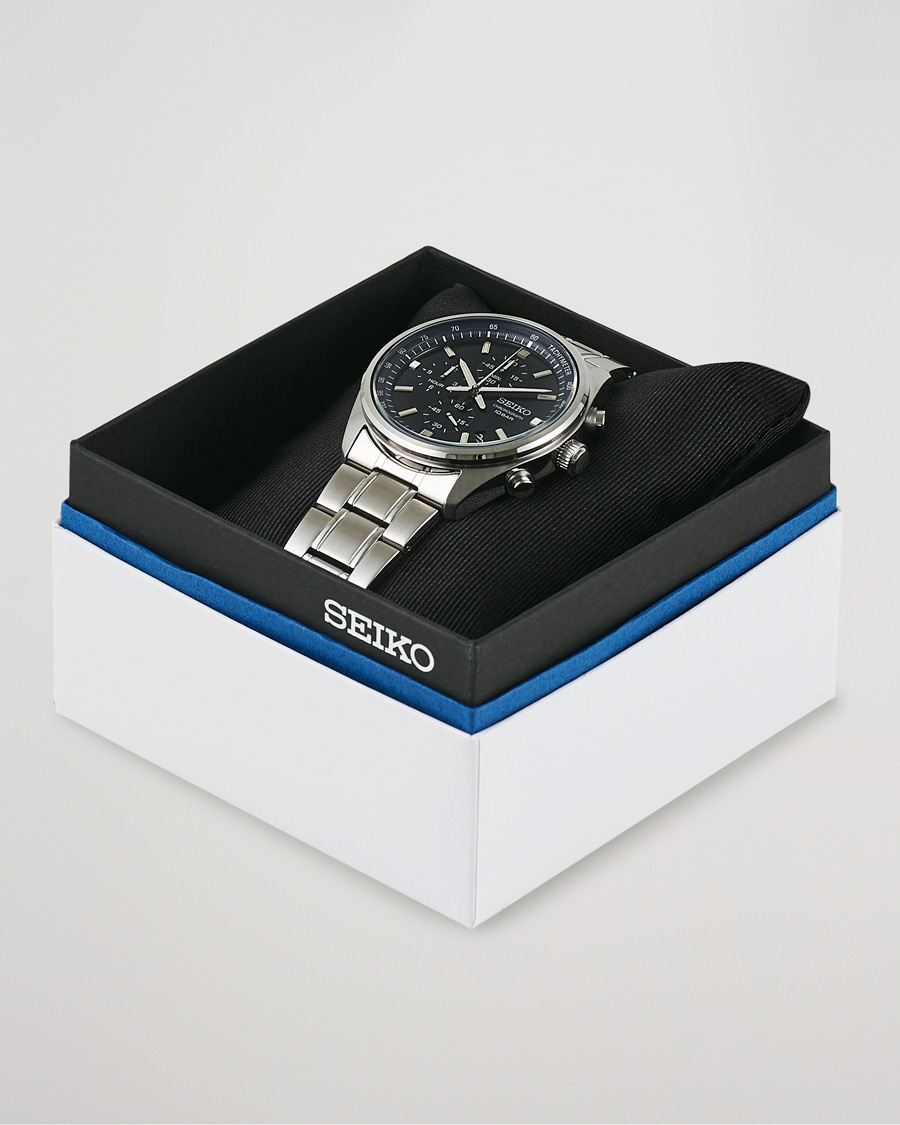 Herr | Seiko Chronograph 42mm Steel Blue Dial | Seiko | Chronograph 42mm Steel Blue Dial