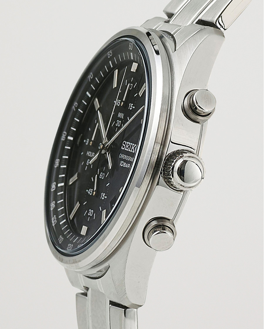 Herr | Seiko Chronograph 42mm Steel Black Dial | Seiko | Chronograph 42mm Steel Black Dial