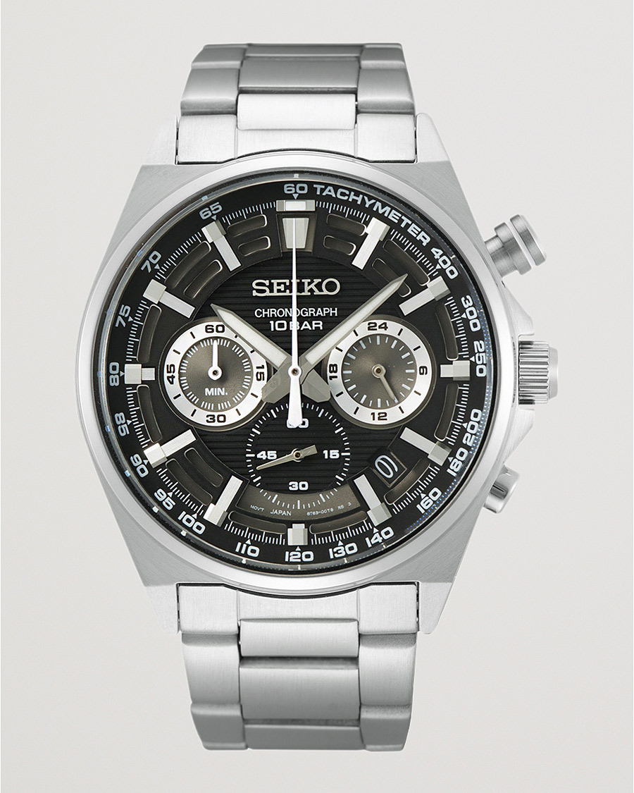 Herr | Seiko Chronograph 41mm Steel Black Dial | Seiko | Chronograph 41mm Steel Black Dial