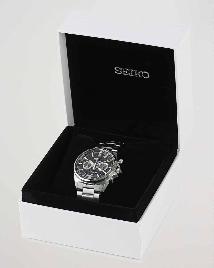 Herr | Seiko Chronograph 41mm Steel Black Dial | Seiko | Chronograph 41mm Steel Black Dial