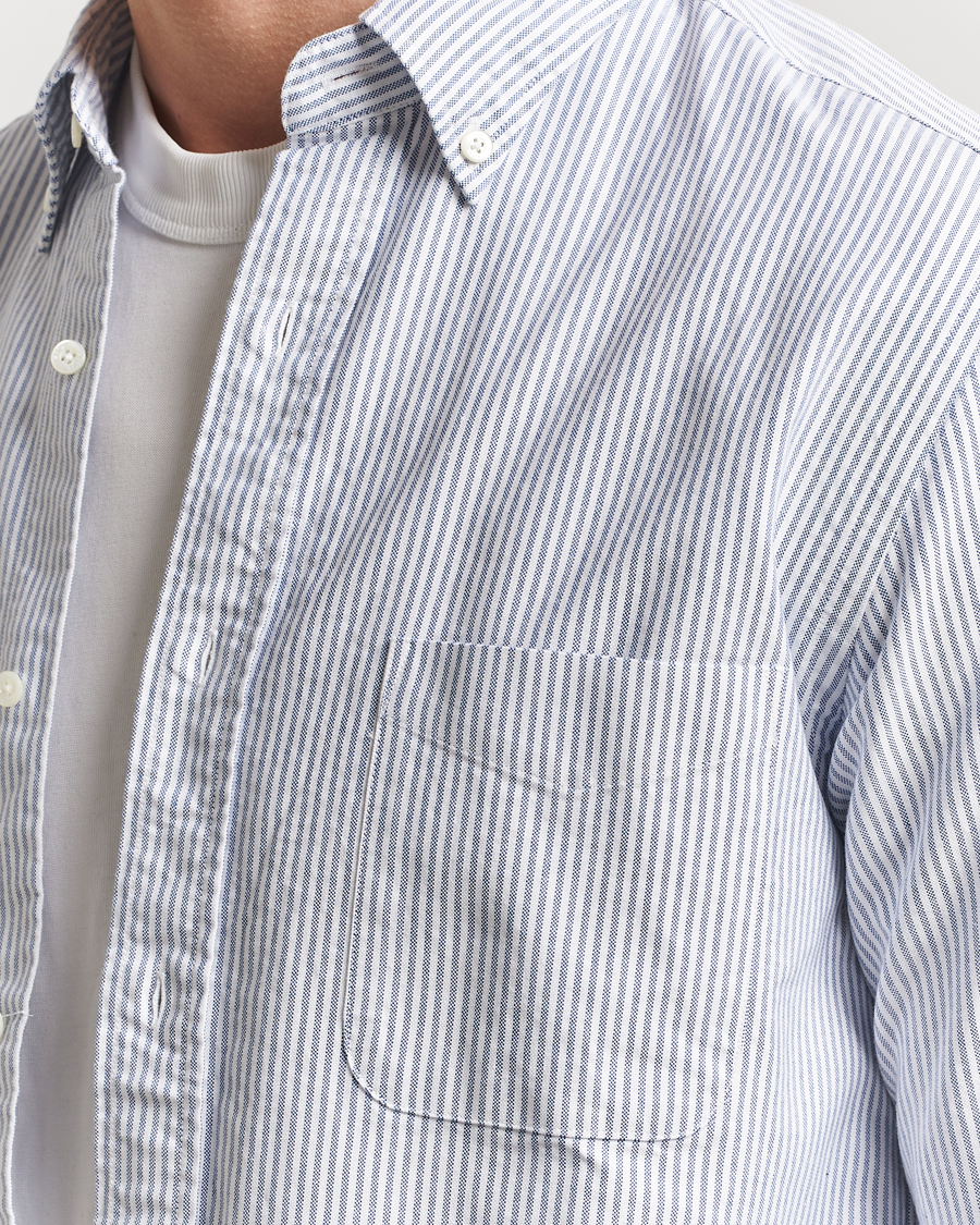 Herr | Skjortor | BEAMS PLUS | Oxford Button Down Shirt Blue Stripe