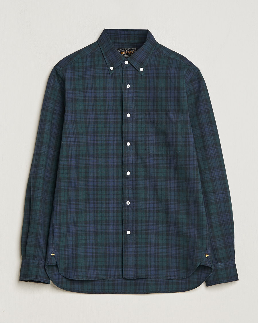 Herr | Skjortor | BEAMS PLUS | Button Down Shirt Black Watch Check