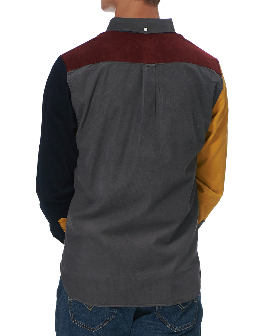 Herr | Skjortor | BEAMS PLUS | Corduroy Patchwork Button Down Shirt Grey
