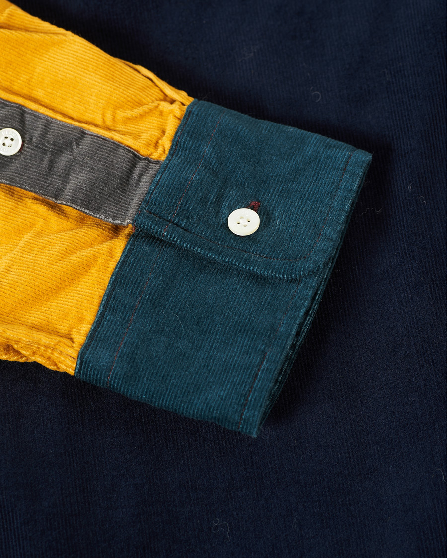 Herr | Skjortor | BEAMS PLUS | Corduroy Patchwork Button Down Shirt Grey