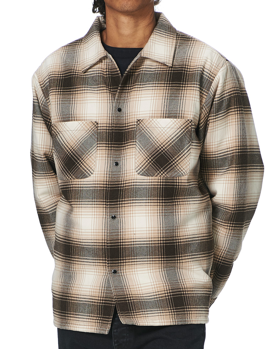Herr | Jackor | BEAMS PLUS | Quilted Open Collar Jacket Brown Check