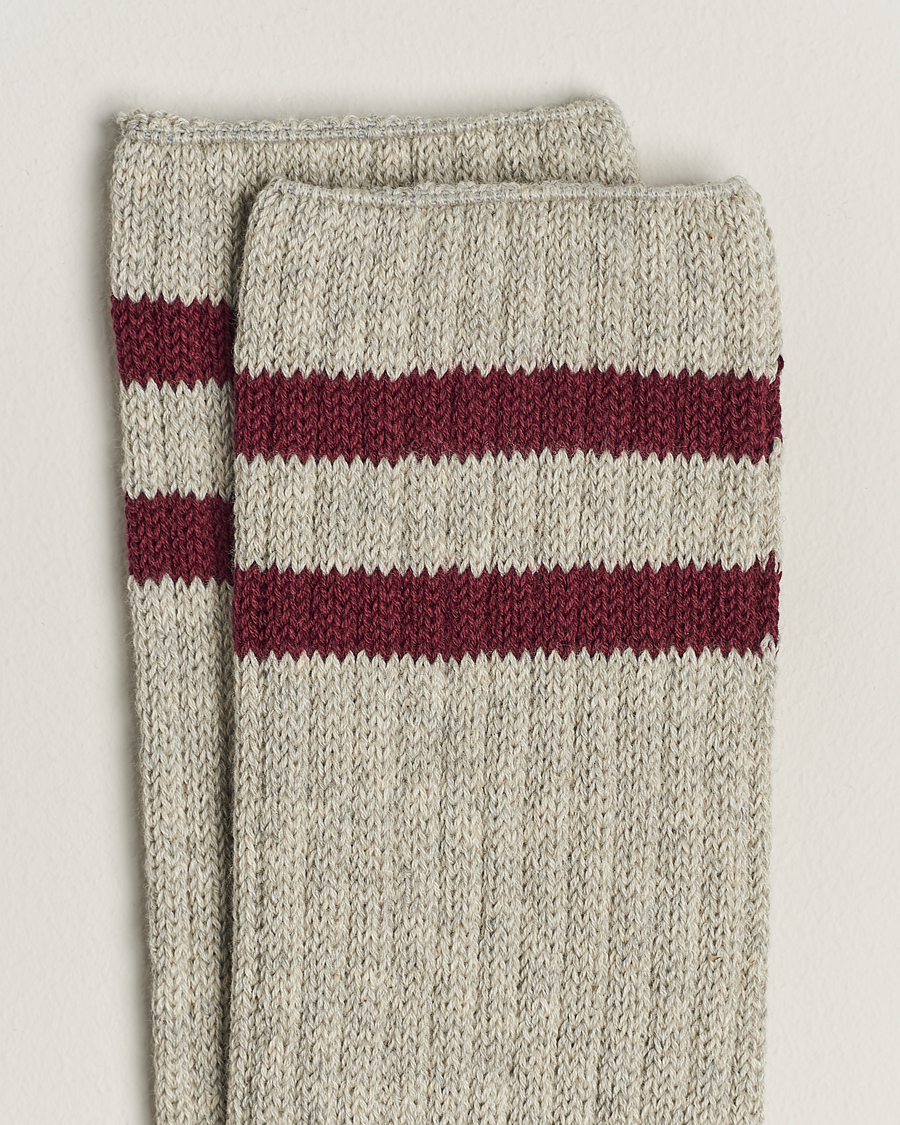 Herr | Underkläder | BEAMS PLUS | Schoolboy Socks Grey/Burgundy