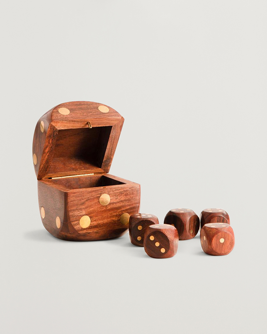Herr | Dekoration | Authentic Models | Wooden Dice Box Brass