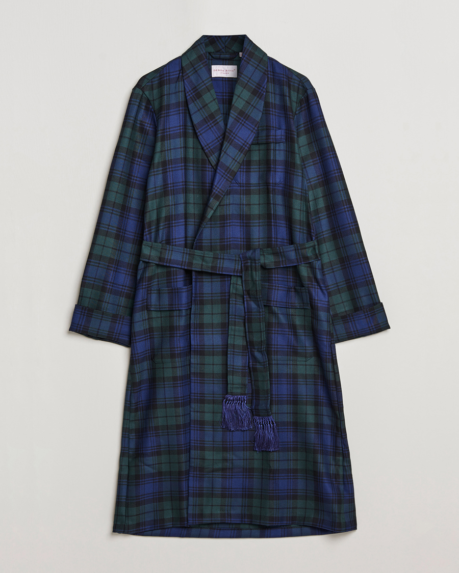 Herr | Pyjamas & Morgonrockar | Derek Rose | Wool Tartan Dressing Gown Blackwatch