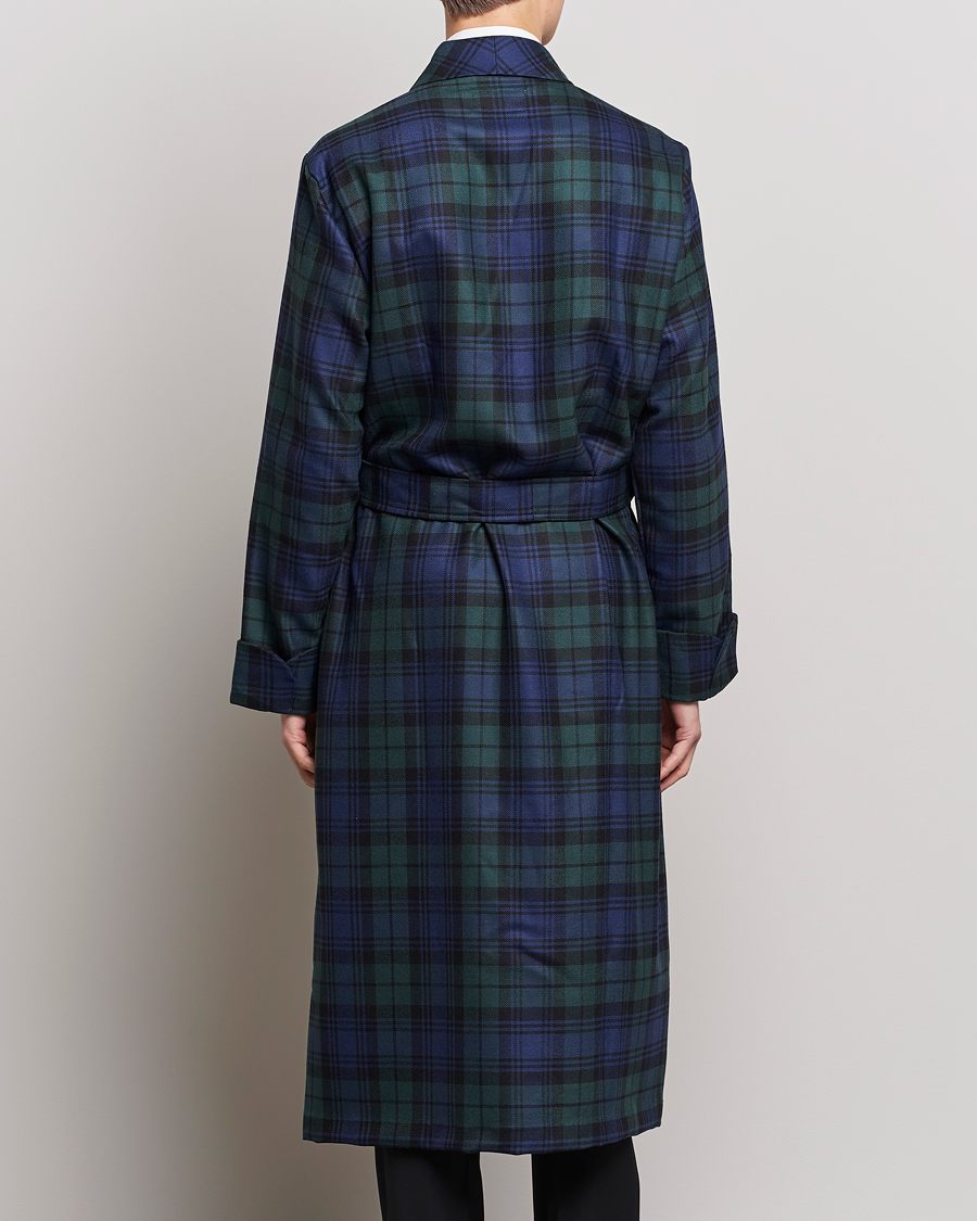 Herr | Pyjamas & Morgonrockar | Derek Rose | Wool Tartan Dressing Gown Blackwatch