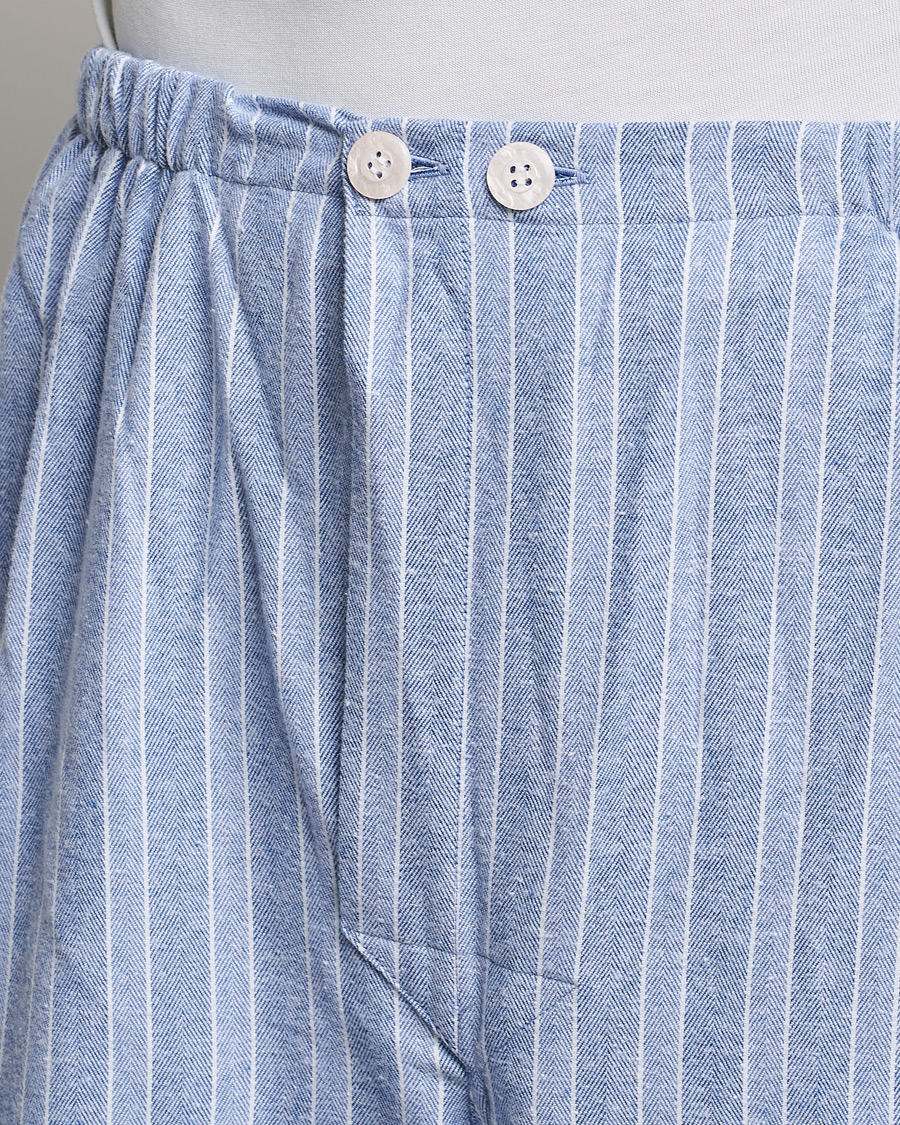 Herr | Pyjamas & Morgonrockar | Derek Rose | Brushed Cotton Flannel Striped Pyjama Set Blue