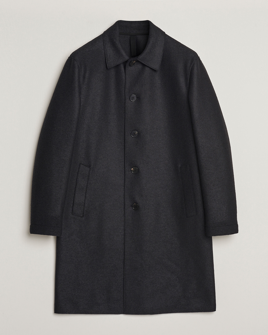 Herr |  | Harris Wharf London | Pressed Wool Mac Coat Black