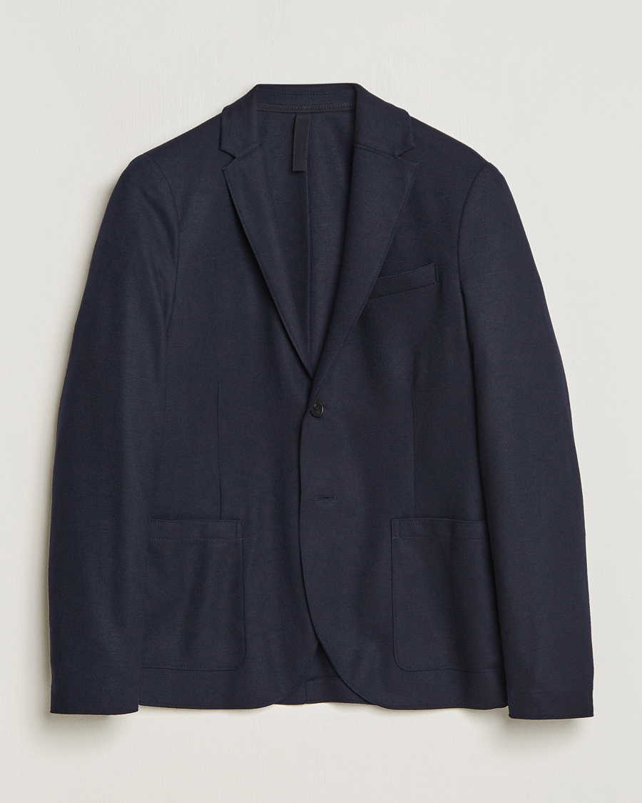Herr | Kavajer | Harris Wharf London | Two Button Vented Superfine Merino Blazer Navy