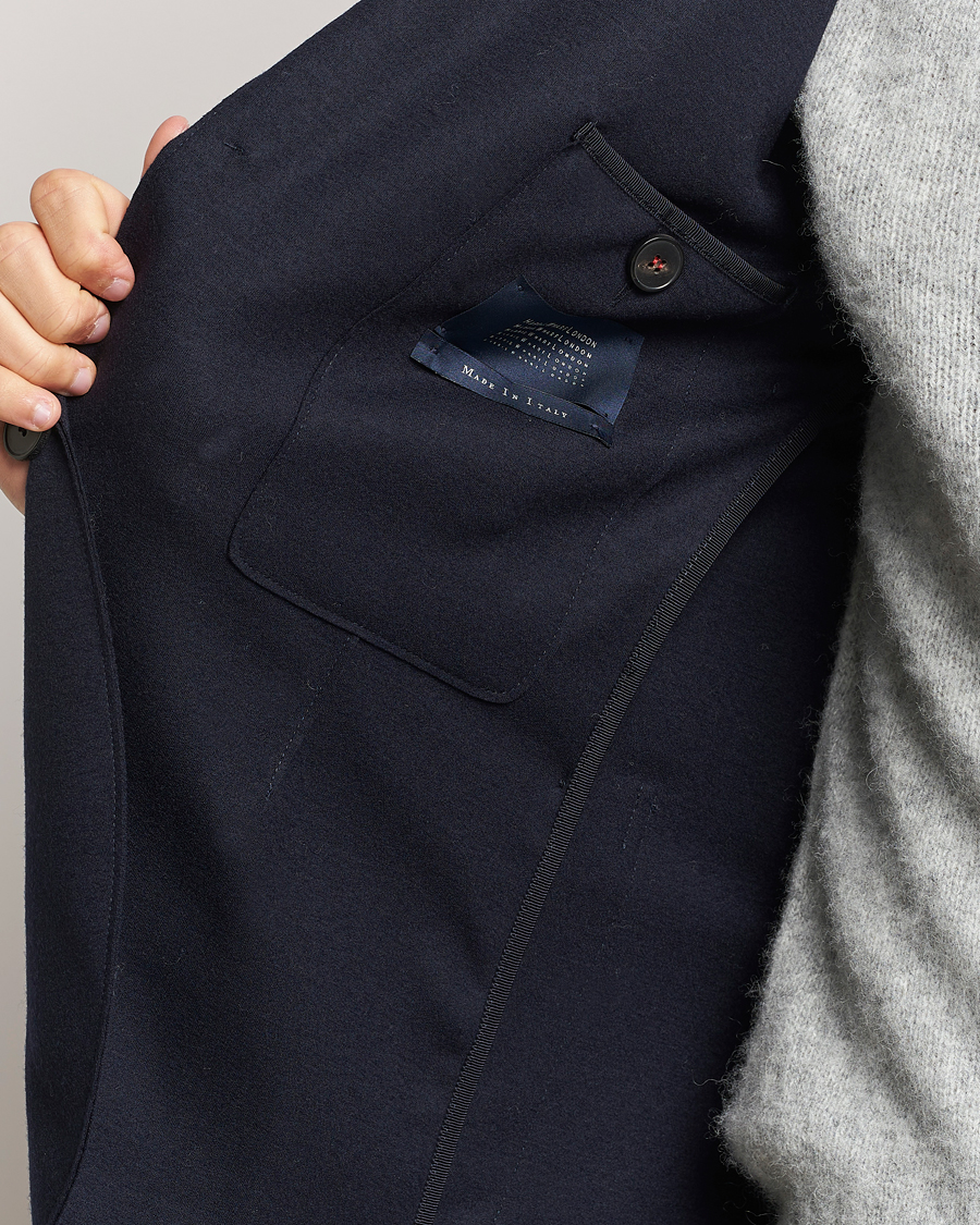 Herr | Kavajer | Harris Wharf London | Two Button Vented Superfine Merino Blazer Navy