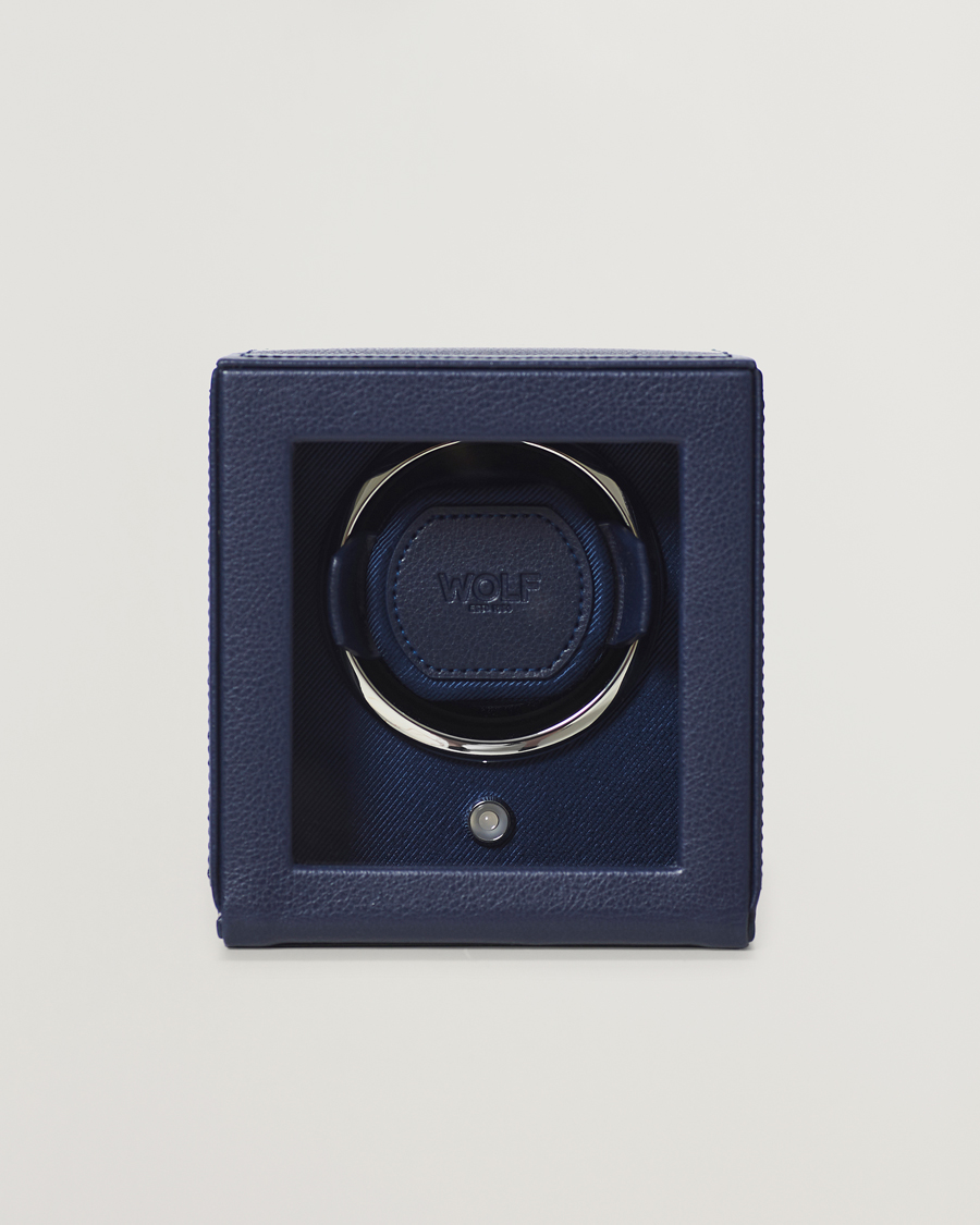 Herr | Klock- & smyckesetuin | WOLF | Cub Single Winder With Cover Navy