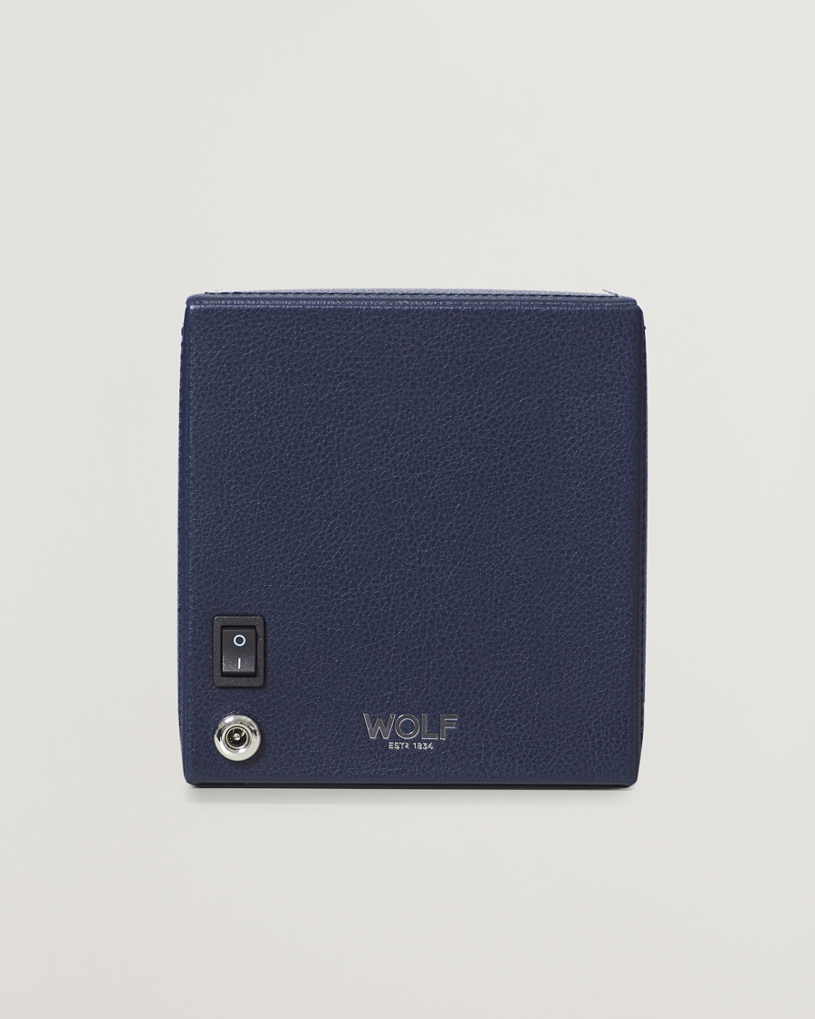 Herr | Klock- & smyckesetuin | WOLF | Cub Single Winder With Cover Navy