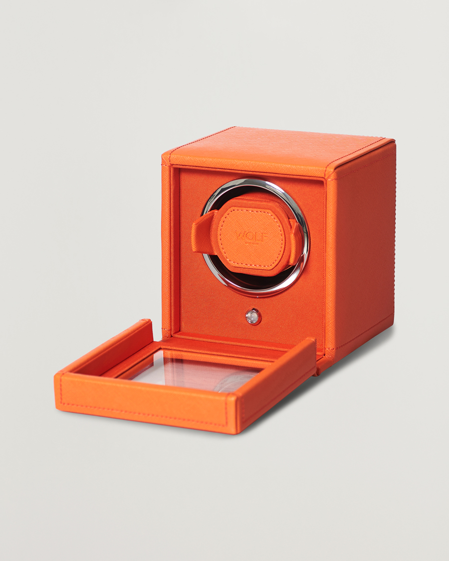 Herr | Klockförvaring | WOLF | Cub Single Winder With Cover Orange