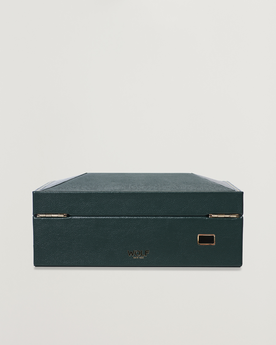 Herr | Klock- & smyckesetuin | WOLF | British Racing Green 8 Piece Watch Box