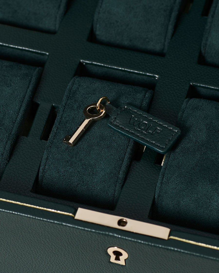 Herr | Klock- & smyckesetuin | WOLF | British Racing Green 8 Piece Watch Box