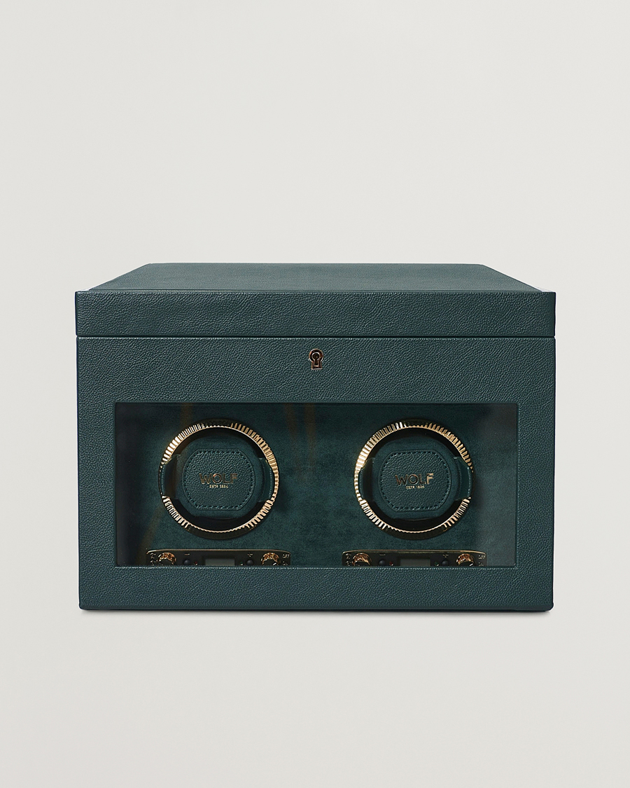 Herr | WOLF British Racing Green Double Watch Winder | WOLF | British Racing Green Double Watch Winder