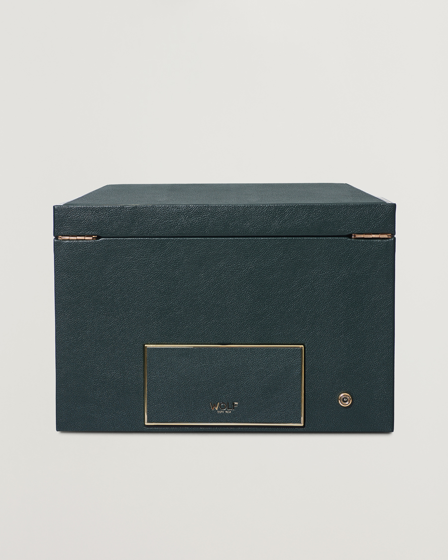 Herr | WOLF British Racing Green Double Watch Winder | WOLF | British Racing Green Double Watch Winder