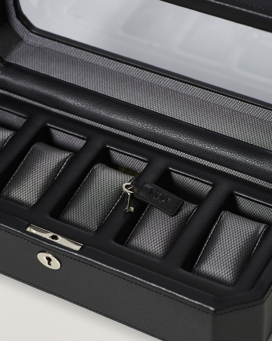 Herr | Klock- & smyckesetuin | WOLF | Windsor 5 Piece Watch Box Black/Grey