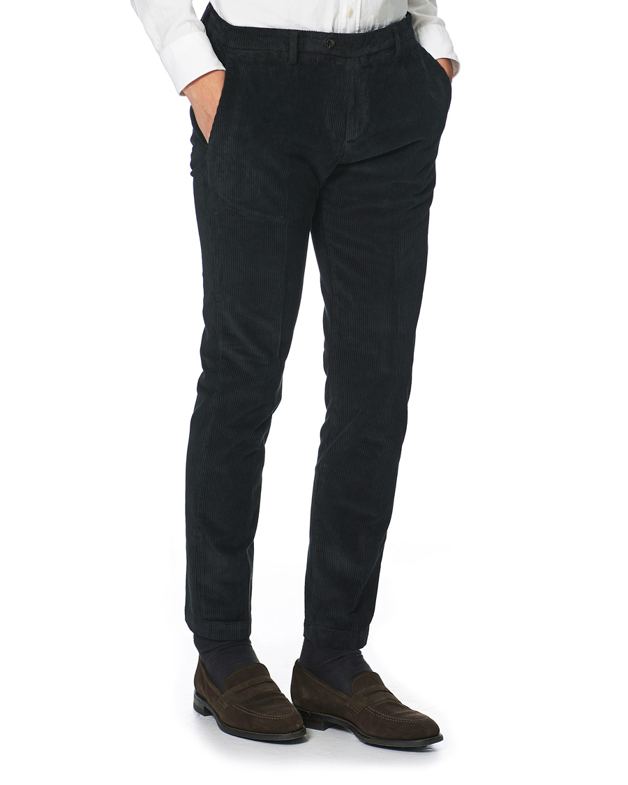 Herr | Byxor | Briglia 1949 | Slim Fit Corduroy Trousers Black
